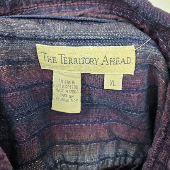 Territory Ahead Shirt Mens XL Long Sleeve Button Down Casual Striped Preppy - Picture 9 of 10